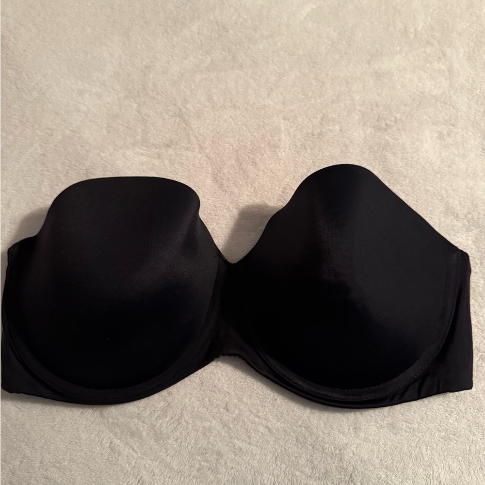 Lilyette Elegant Black Strapless Bra Size 38D